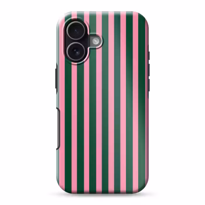 Telefoonhoesje Toughcase - Verticale strepen - Groen - Roze
