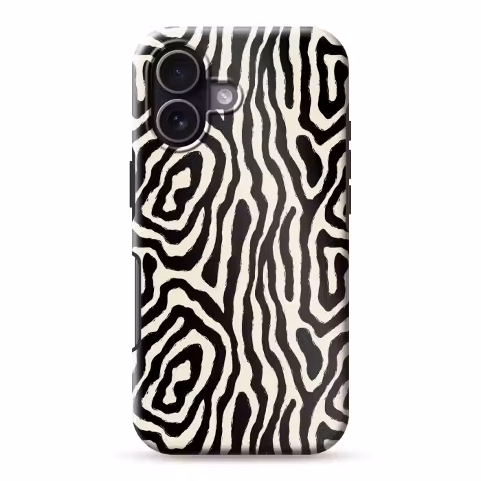 Telefoonhoesje Toughcase - Zebra - Abstract - Zwart