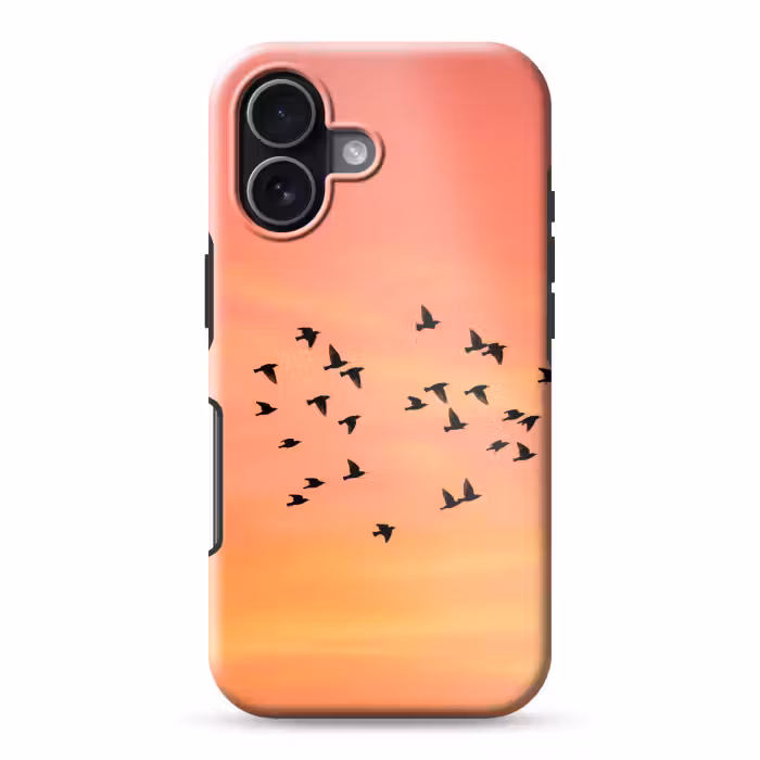 Telefoonhoesje Toughcase - Zwerm - Vogels - Oranje