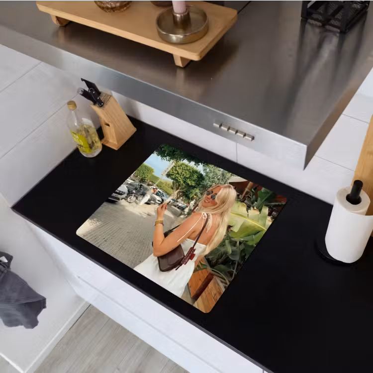 Eigen foto op inductie beschermer & spatscherm (2in1) — 3