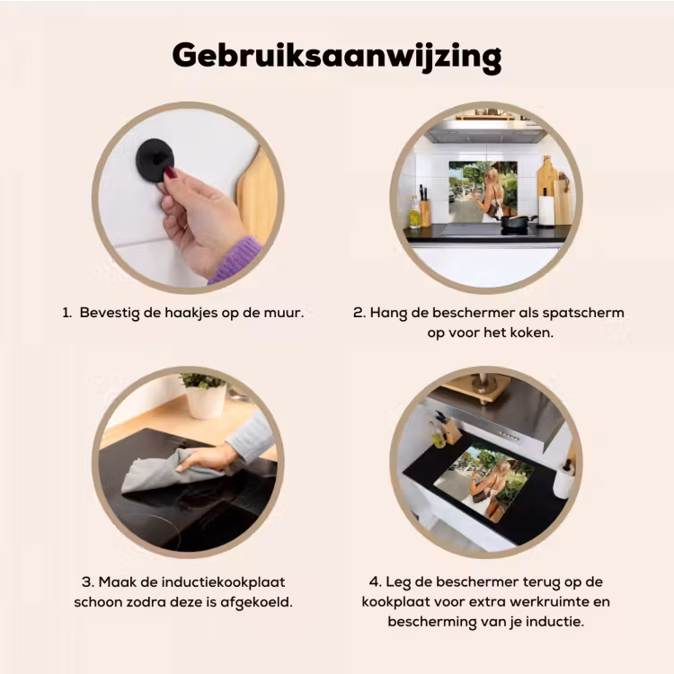 Eigen foto op inductie beschermer & spatscherm (2in1) — 4