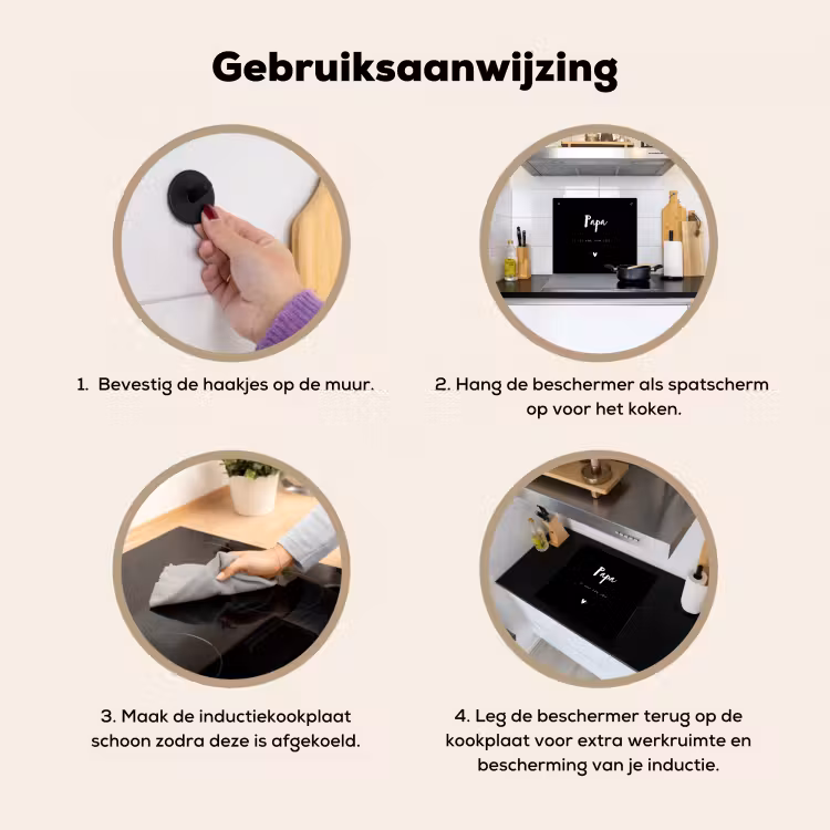 2 in 1 Inductie beschermer - Papa met tekst — 2