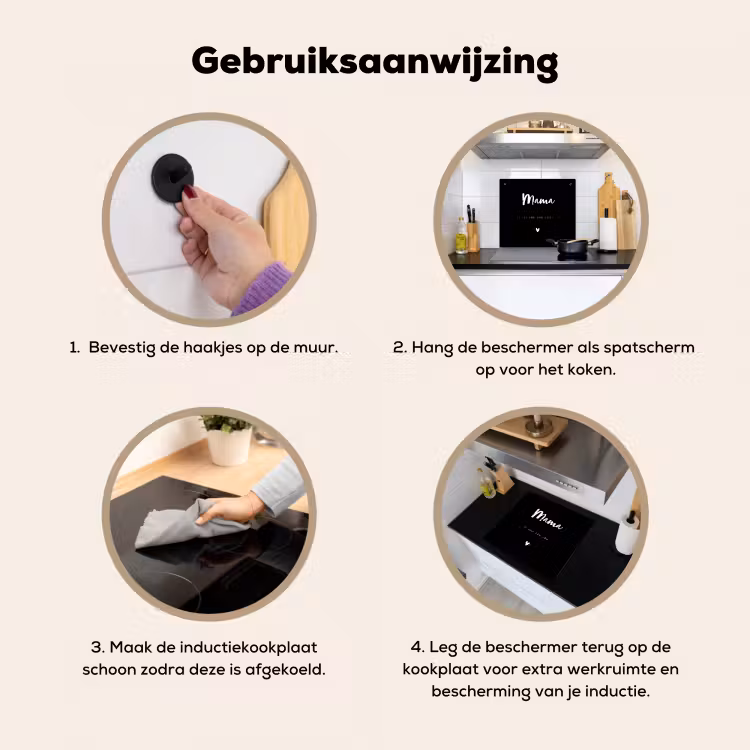 2 in 1 Inductie beschermer - Mama met tekst — 2
