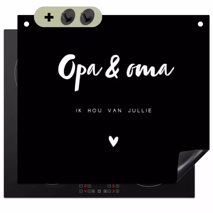 2 in 1 Inductie beschermer - Opa en Oma met tekst — 1