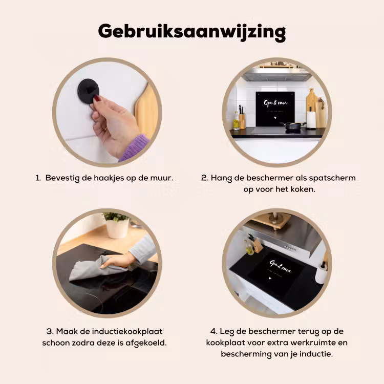 2 in 1 Inductie beschermer - Opa en Oma met tekst — 2