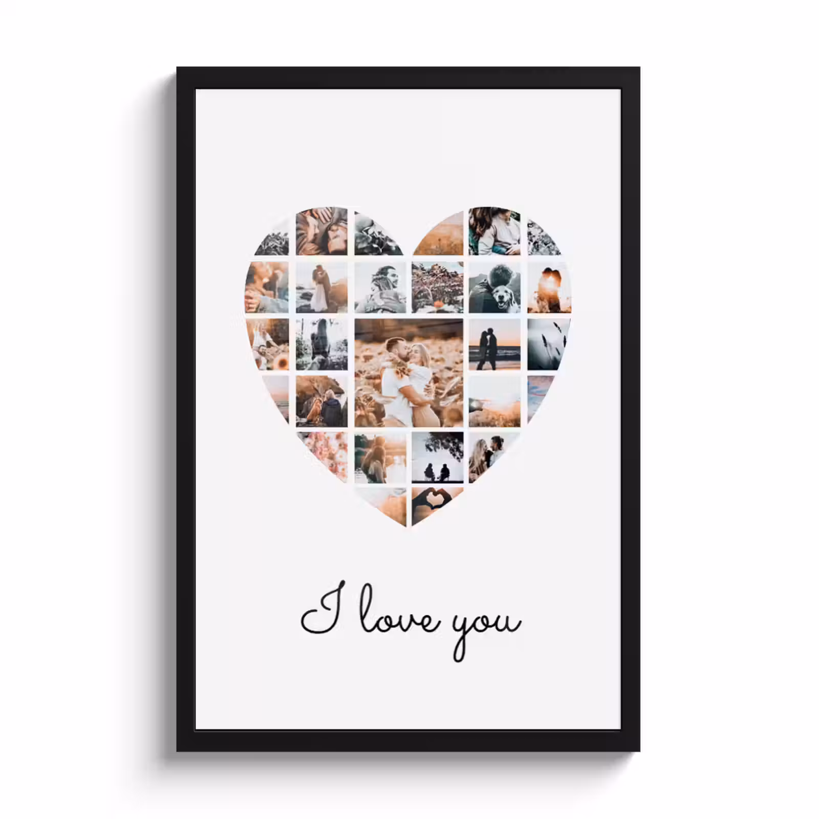 Poster met lijst – Hart collage — 1