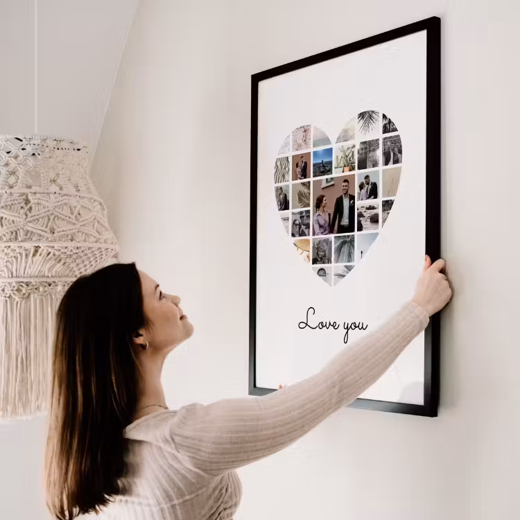 Poster met lijst – Hart collage — 4