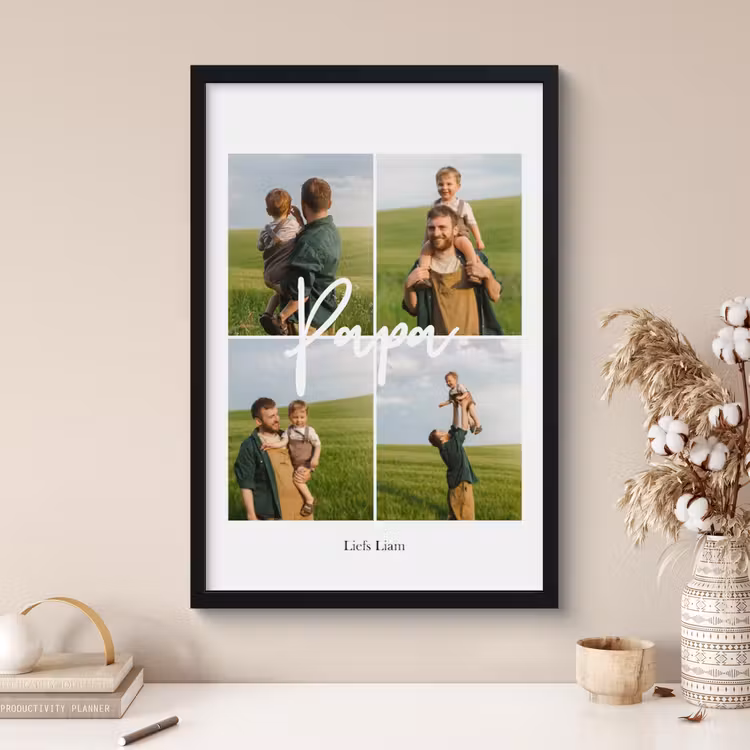 Poster met lijst - Papa collage — 3