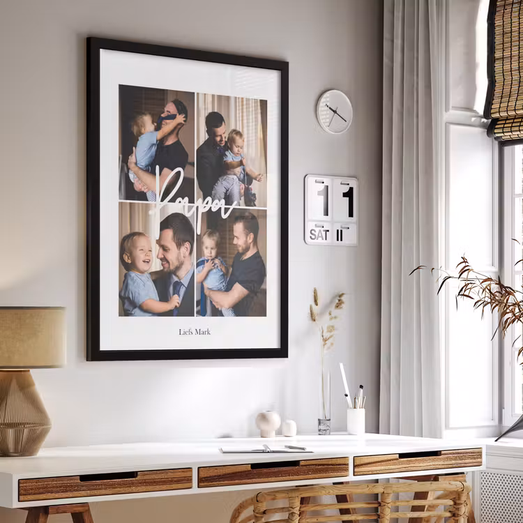 Poster met lijst - Papa collage — 4