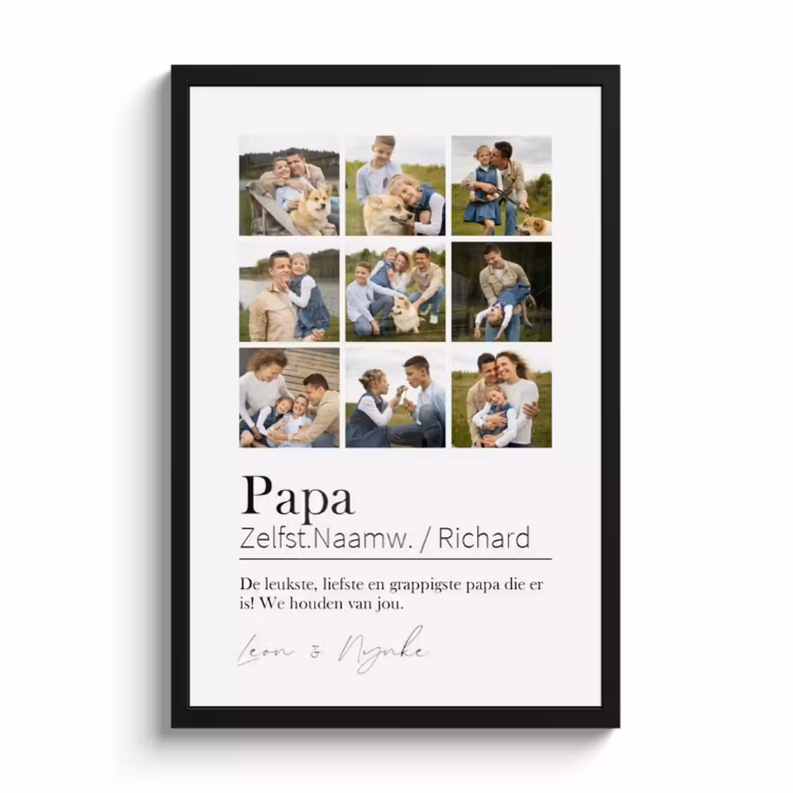 Poster met lijst - Papa betekenis collage — 1
