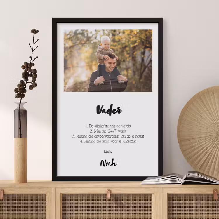 Poster met lijst - Betekenis papa — 2