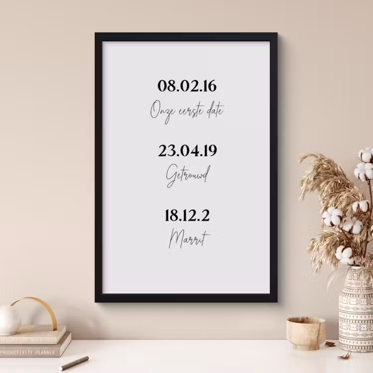 Poster met lijst - Datum — 2