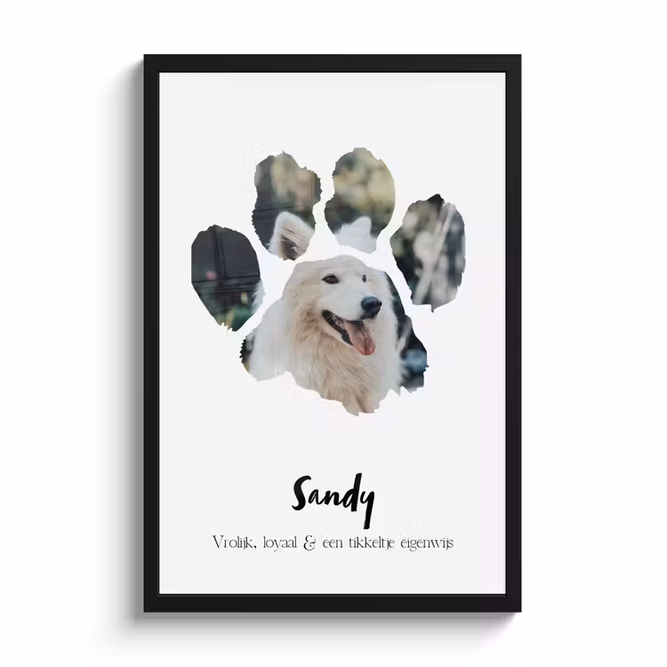 Poster met lijst - Dierenpootje — 1