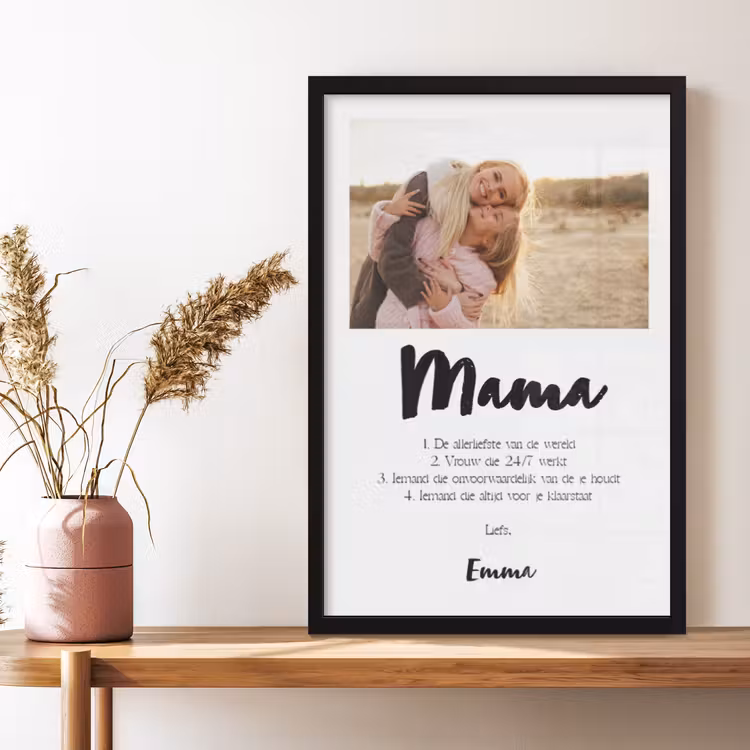 Poster met lijst - Betekenis mama — 2