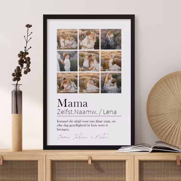 Poster met lijst - Mama betekenis collage — 3