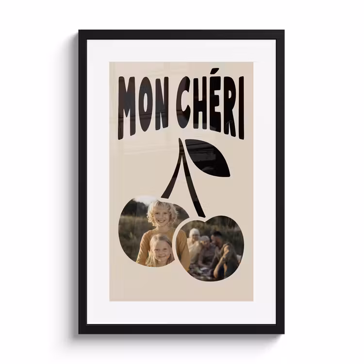 Poster met lijst - Mon Chéri — 1
