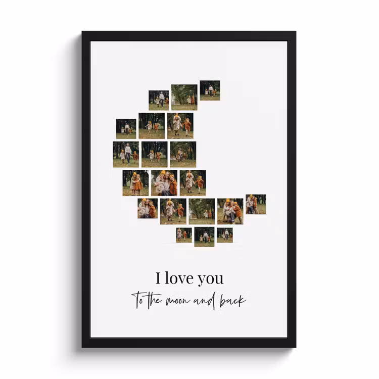 Poster met lijst – Maan collage — 1