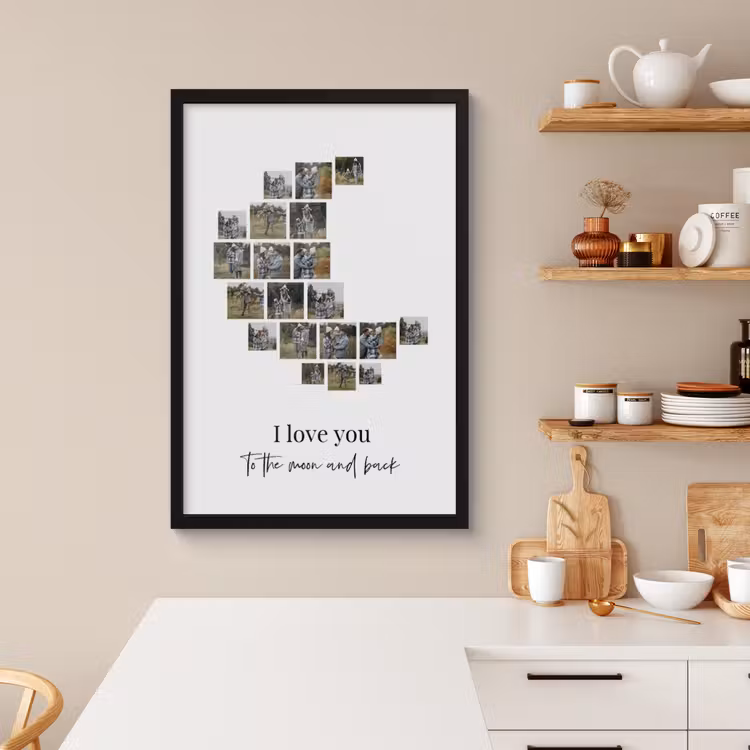 Poster met lijst – Maan collage — 3