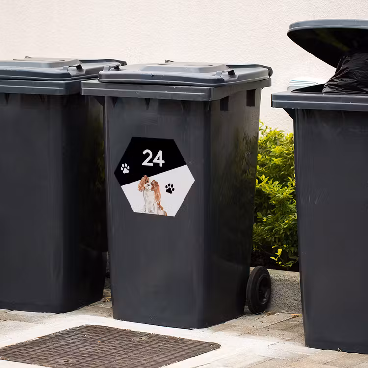 Container sticker huisnummer hexagon — 4