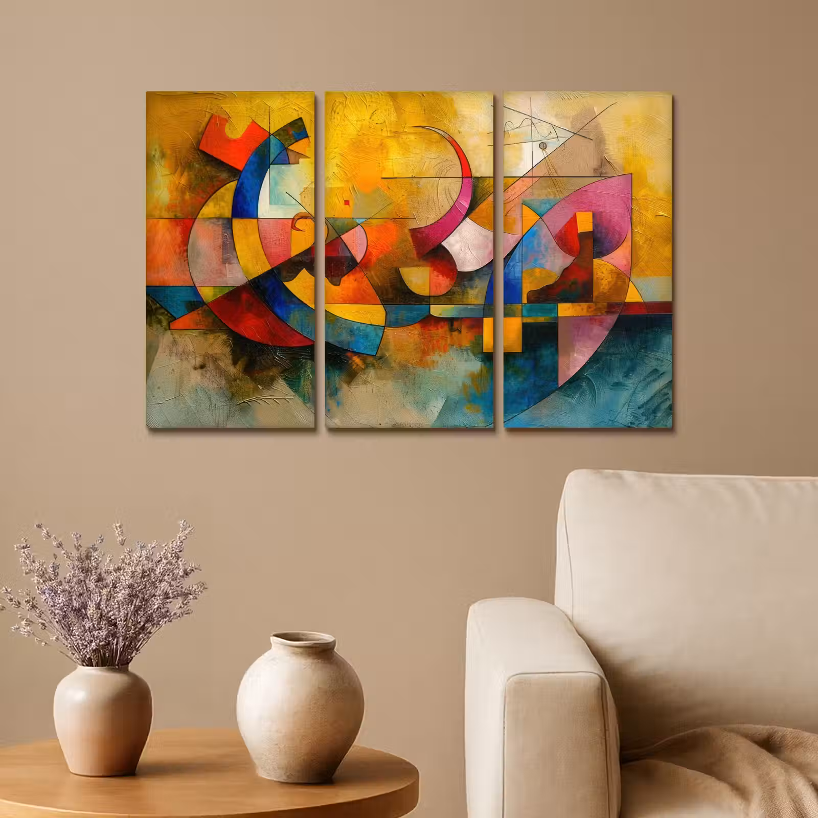 Meerluik schilderij - 3 luiken - Kleurrijk - Geometrisch - Abstract — 1