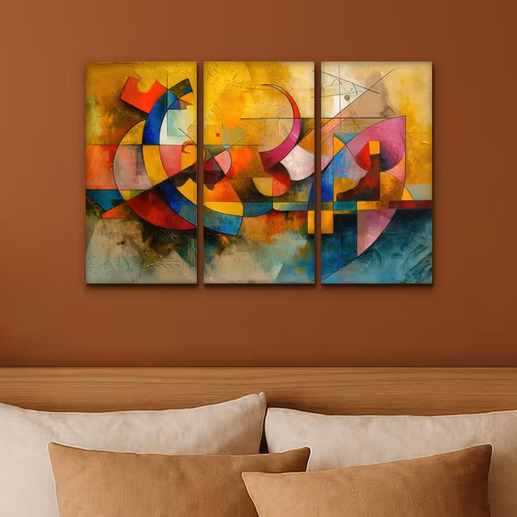 Meerluik schilderij - 3 luiken - Kleurrijk - Geometrisch - Abstract — 3