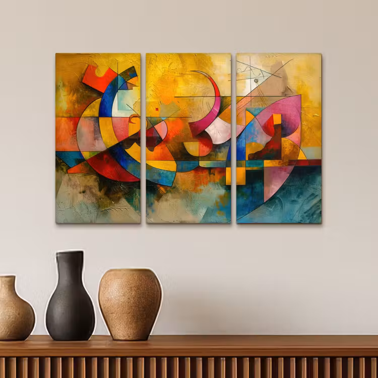 Meerluik schilderij - 3 luiken - Kleurrijk - Geometrisch - Abstract — 4