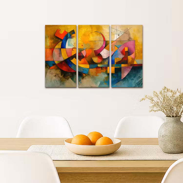 Meerluik schilderij - 3 luiken - Kleurrijk - Geometrisch - Abstract — 5