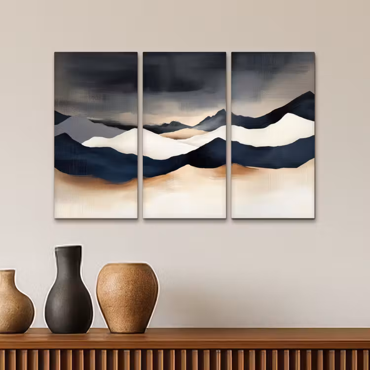 Meerluik schilderij - 3 luiken - Landschap - Abstract - Modern — 4