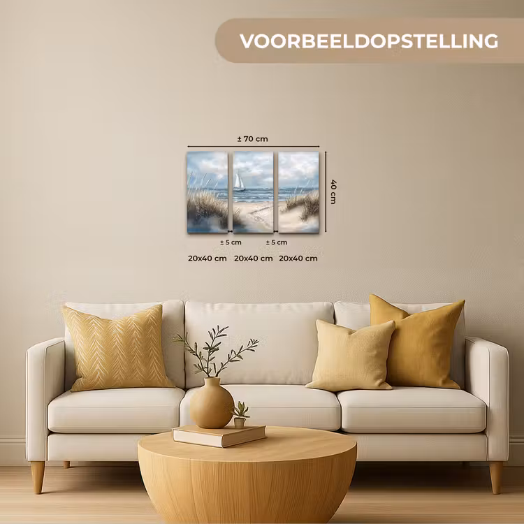 Meerluik schilderij -  3 luiken - Strand - Verf - Natuur - Boot — 2
