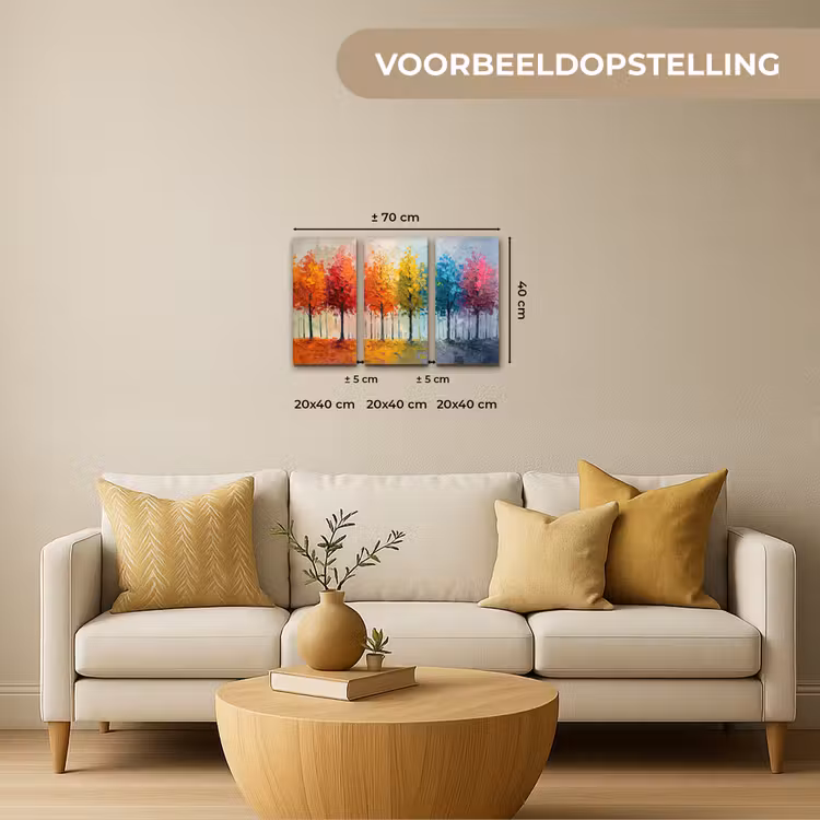 Meerluik schilderij - 3 luiken - Bomen - Kleurrijk - Modern - Verflook — 2
