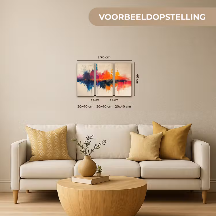 Meerluik schilderij - 3 luiken - Kleurrijk - Abstract - Verflook - Modern — 2