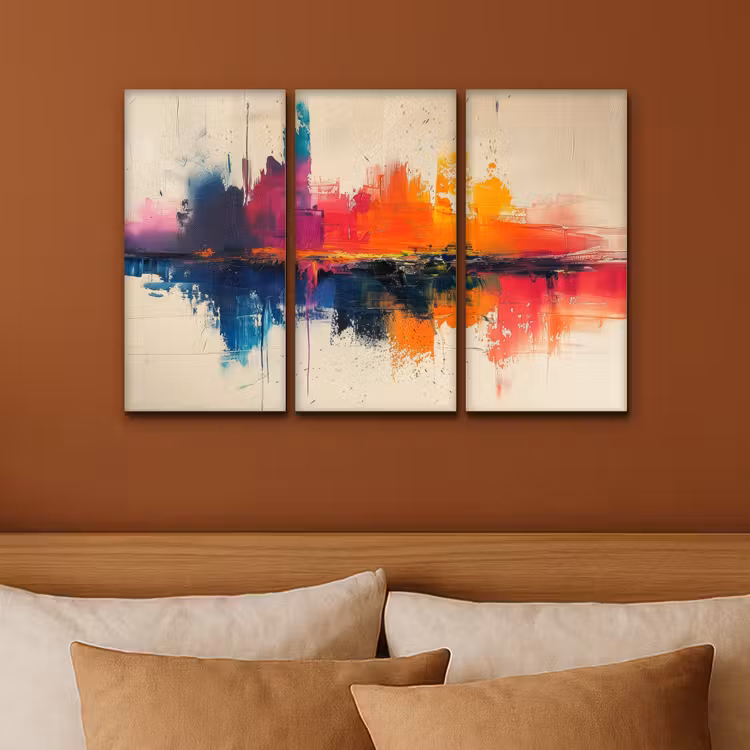 Meerluik schilderij - 3 luiken - Kleurrijk - Abstract - Verflook - Modern — 3