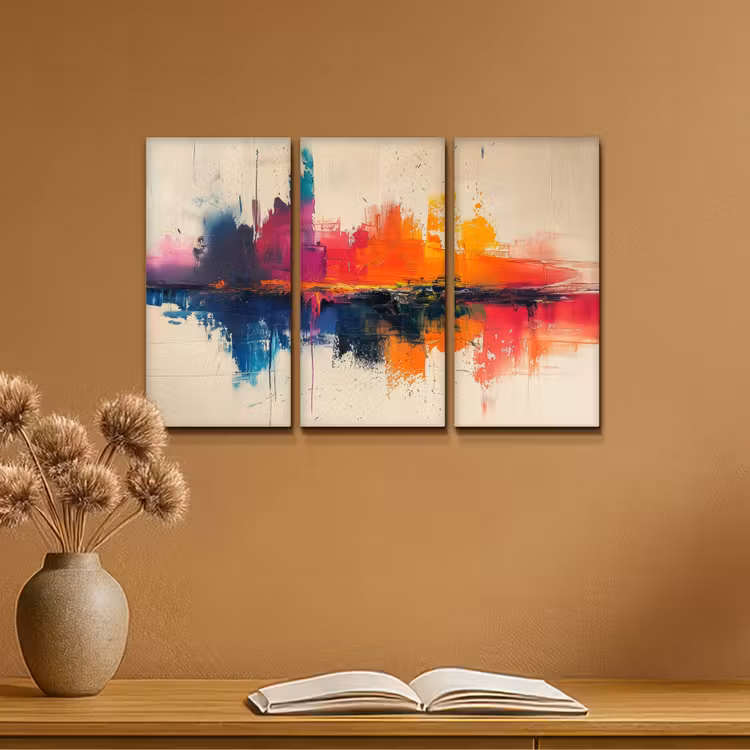 Meerluik schilderij - 3 luiken - Kleurrijk - Abstract - Verflook - Modern — 6