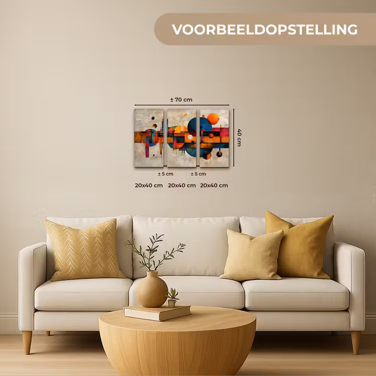 Meerluik schilderij - 3 luiken - Kleurrijk - Geometrisch - Abstract - Aesthetic — 2
