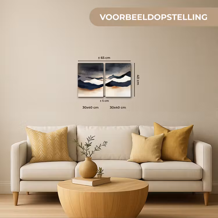 Meerluik schilderij - 2 luiken - Landschap - Abstract - Modern — 2