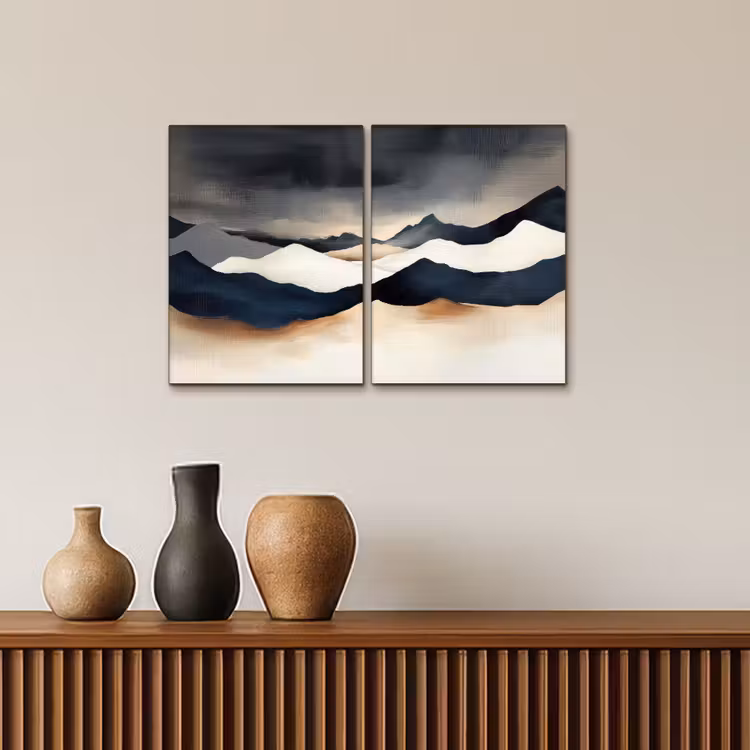 Meerluik schilderij - 2 luiken - Landschap - Abstract - Modern — 4