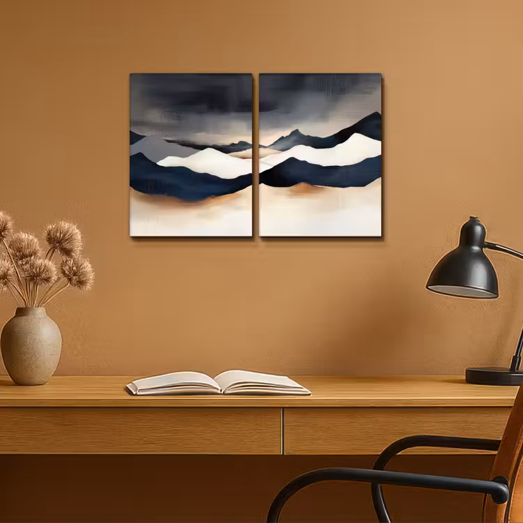 Meerluik schilderij - 2 luiken - Landschap - Abstract - Modern — 6