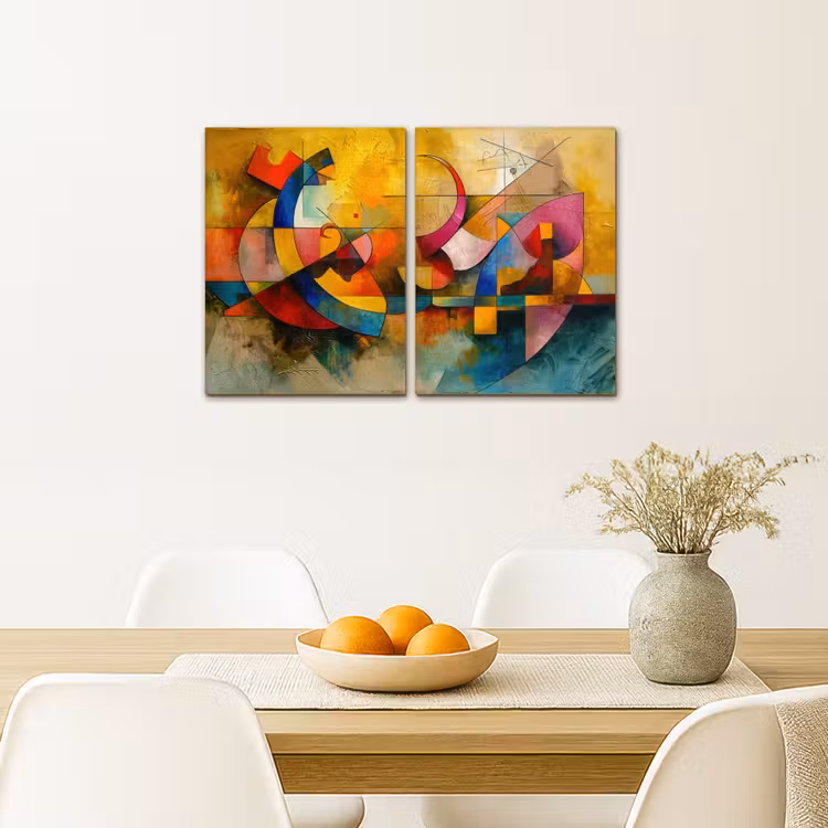 Meerluik schilderij - 2 luiken - Kleurrijk - Geometrisch - Abstract — 5