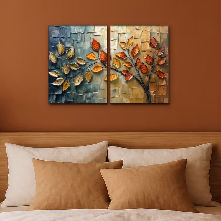 Meerluik schilderij - 2 luiken - Boom - Bladeren - Natuur - Verflook — 3