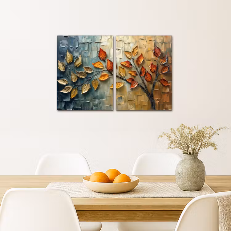 Meerluik schilderij - 2 luiken - Boom - Bladeren - Natuur - Verflook — 5