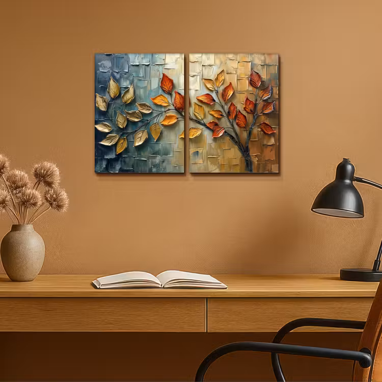 Meerluik schilderij - 2 luiken - Boom - Bladeren - Natuur - Verflook — 6