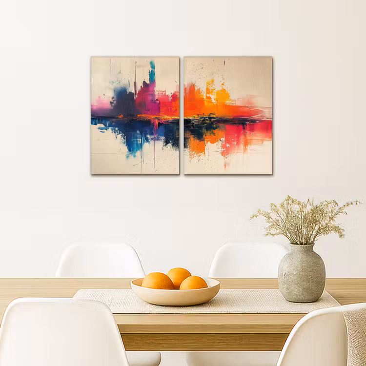 Meerluik schilderij - 2 luiken - Kleurrijk - Abstract - Verflook - Modern — 5