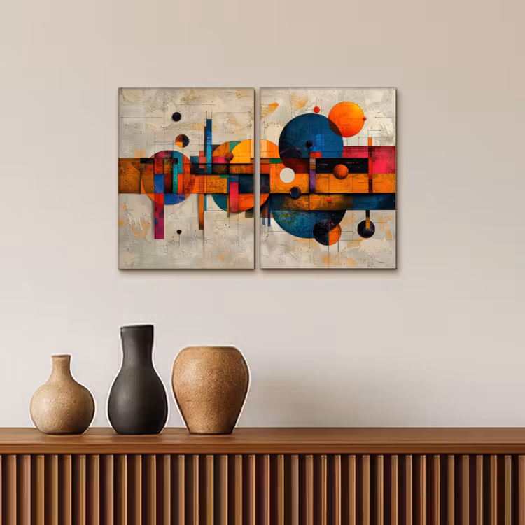 Meerluik schilderij - 2 luiken - Kleurrijk - Geometrisch - Abstract - Aesthetic — 4