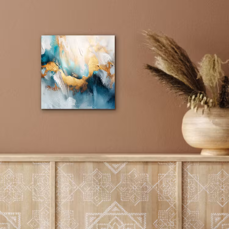 Aluminium schilderij - Abstract - Kunst - Gold - Blauw — 5