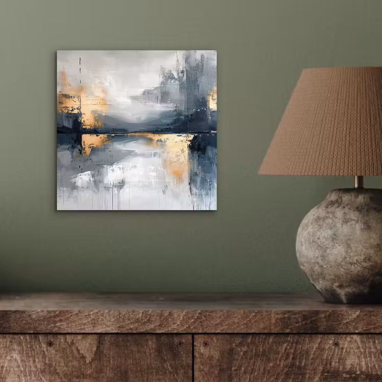 Aluminium schilderij - Kunst - Grijs - Goud - Abstract — 3