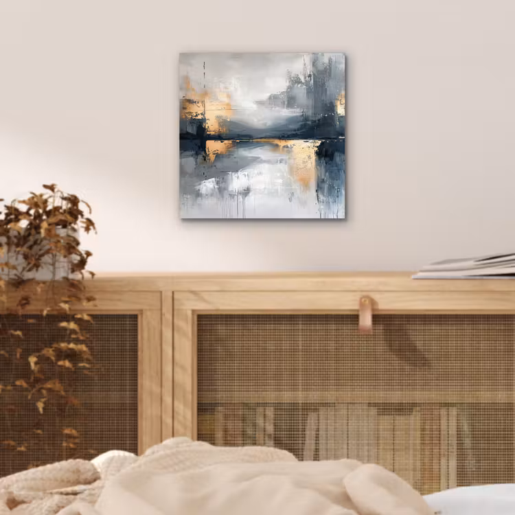 Aluminium schilderij - Kunst - Grijs - Goud - Abstract — 4