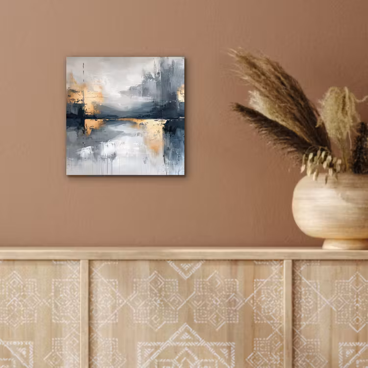 Aluminium schilderij - Kunst - Grijs - Goud - Abstract — 5