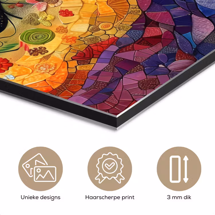 Aluminium schilderij - Kunst - Levensboom - Bloemen - Hippie — 7