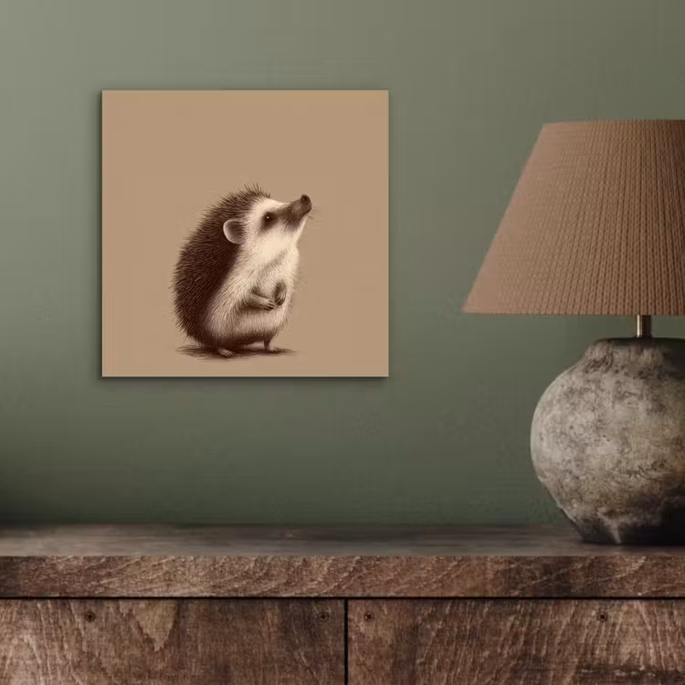 Aluminium schilderij - Egel - Snuitje - Bruin - Stekels — 3