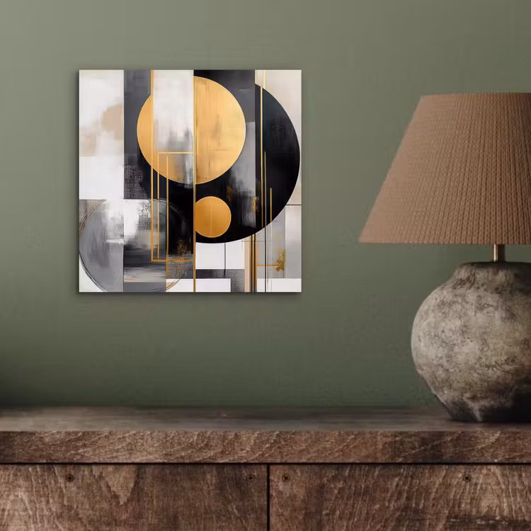 Aluminium schilderij - Abstract - Goud - Zilver - Vormen - Aesthetic - Modern — 3